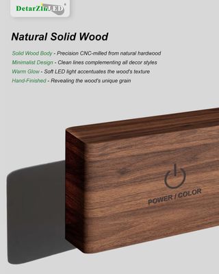 Lámpara LED pared de madera inalambrica RGB