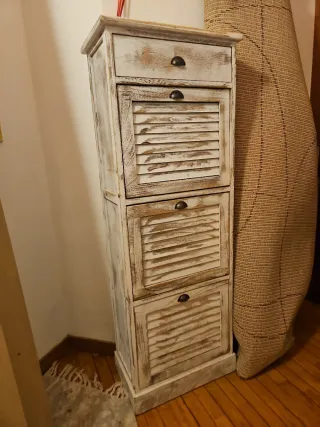 Zapatero 3 cajones madera blanco