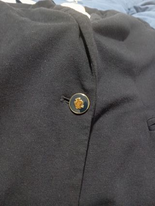 Blazer Zara Basic Azul Oscuro Talla L