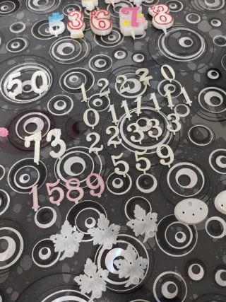 Candeline e numeri torta compleanno