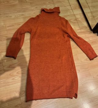 Vestido Zaitegui naranja cuello alto talla s/m