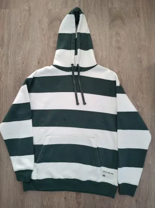 Sudadera Pull&Bear rayas verde y blanco