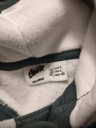 Sudadera Pull&Bear rayas verde y blanco