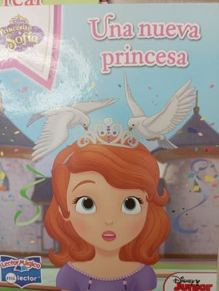 Lector y 8 libros princesas disney