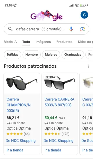 Gafas Carrera 135 Crystal/S son las primeras