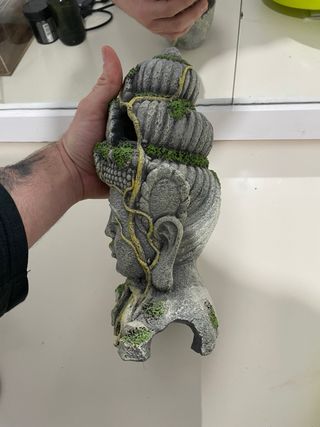 Cabeza Buda Decoración Acuario Piedra 30cm alto