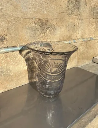 Jarrón Vintage Cristal Tallado