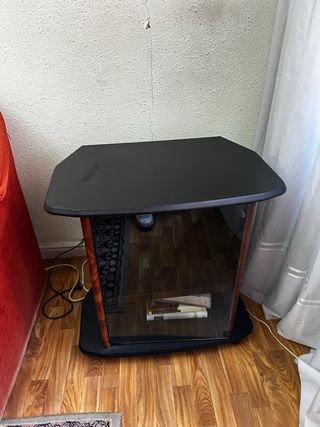 Mueble bajo TV cristal y madera
