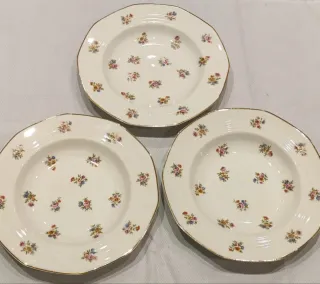 3 Platos Hondos de Porcelana Limoges