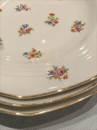 3 Platos Hondos de Porcelana Limoges