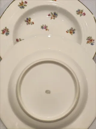 3 Platos Hondos de Porcelana Limoges