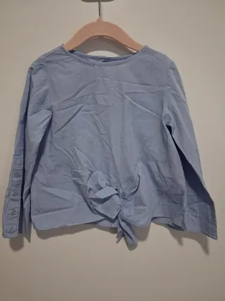 Blusa niña manga larga azul
