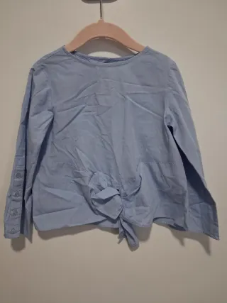 Blusa niña manga larga azul