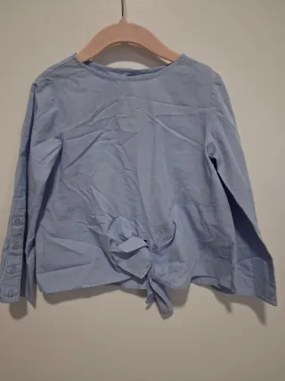 Blusa niña manga larga azul