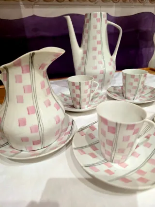 Juego de café Castro Sargadelos porcelana años 50