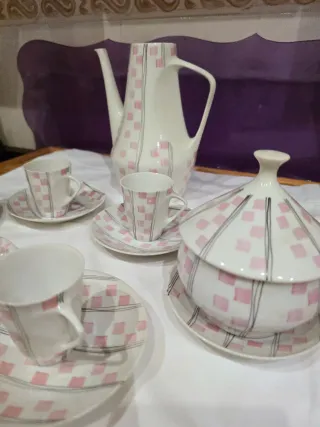 Juego de café Castro Sargadelos porcelana años 50