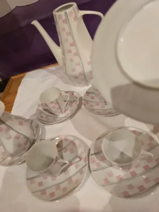 Juego de café Castro Sargadelos porcelana años 50