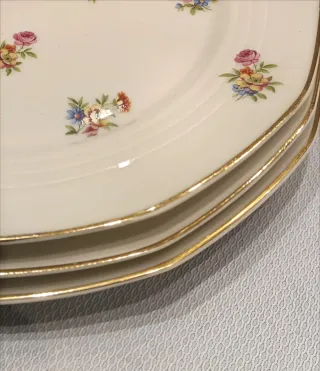 3 Platos de Postre - Porcelana Limoges