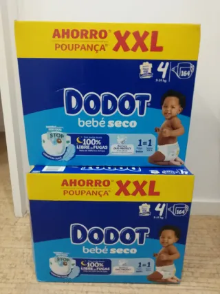 Fraldas Dodot Bebé Seco XXL T4 2x 164 unidades