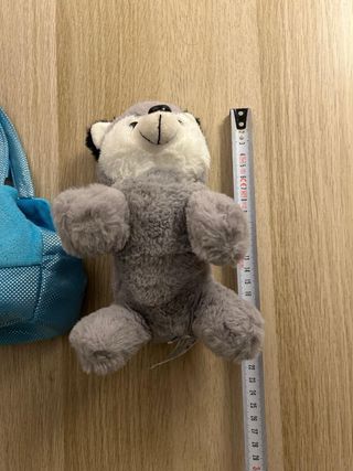 Bolso peluche Husky azul