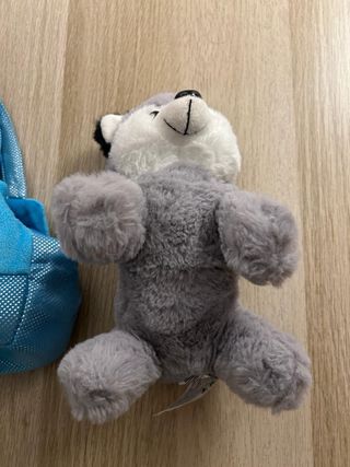 Bolso peluche Husky azul