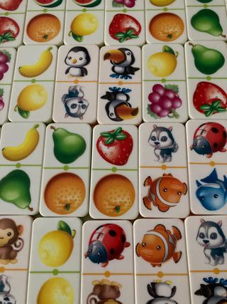 Dominó infantil animales y frutas