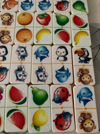 Dominó infantil animales y frutas