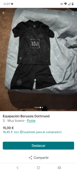 Equipación Borussia Dortmund Puma Talla S
