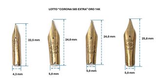 Lotto 4 Pennini Corona 585 Extra Oro 14K