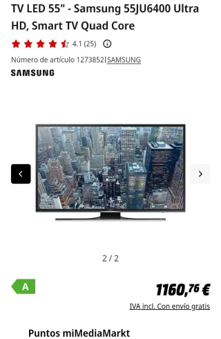 Samsung TV 55 Ultra 4K Smart TV Wifi