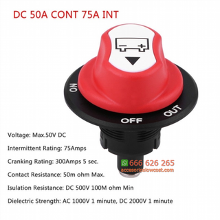 INTERRUPTOR DE BATERÍA, LLAVE CORTA CORRIENTE