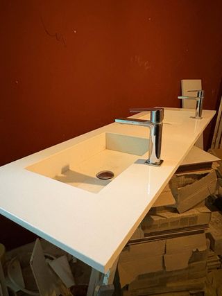 Lavabo doble de piedra