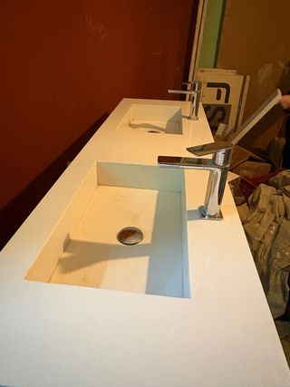 Lavabo doble de piedra