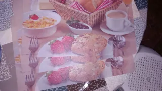 Alfombra de cocina con diseño de comida