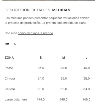 Vestido Midi bordado Talla M zara