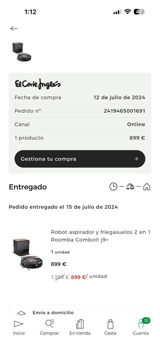Roomba Combo j9+, aspira y friega