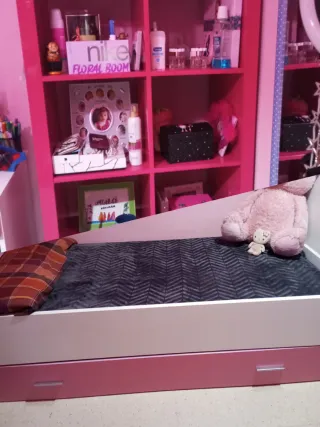 Vendo cama nido y estantería rosa 60 euros las dos
