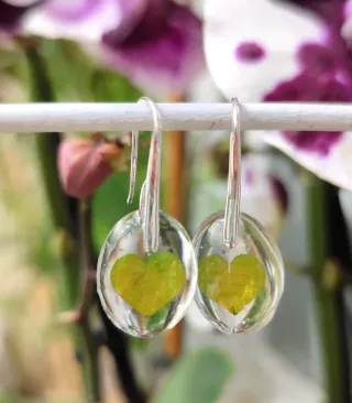 Pendientes Oxalis Corazón Hoja Natural