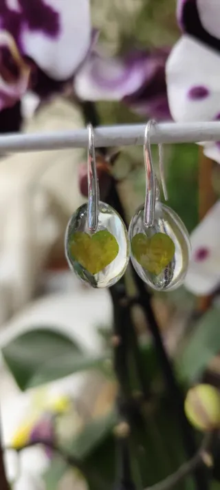 Pendientes Oxalis Corazón Hoja Natural