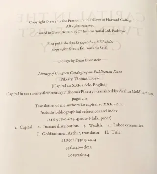 Libro Capital Thomas Piketty