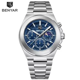 Reloj BENYAR Hombre Cronógrafo Azul Plata