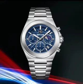 Reloj BENYAR Hombre Cronógrafo Azul Plata