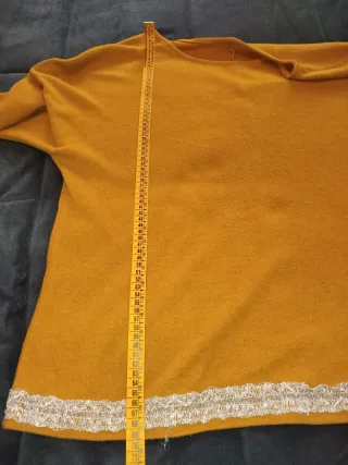 Suéter Talla Grande Dorado con Borde Plateado