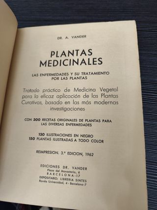 Plantas Medicinales Dr. Vander (1962) - Ed. Sintes