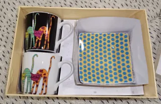 Conjunto 2 chávenas de chá e 2 pires Gato Preto