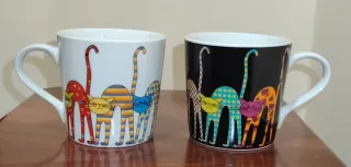 Conjunto 2 chávenas de chá e 2 pires Gato Preto