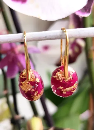 Pendientes Rosa Roja y Pan de Oro