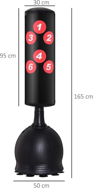 Saco De Boxeo De Pie, Saco De Boxeo Para Adultos Y Niños, Fit Boxeo Artes Marciales (50X50X165Cm)