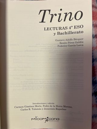 TRINO LECTURAS 4ºESO/NB 19