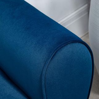 Banco Contenedor Acolchado para Dormitorio y Entrada, Banco de Pie de Cama en Tejido Aterciopelado con Brazos, 118X42X66Cm, Azul